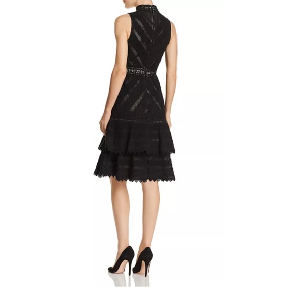 Alice + Olivia‎ Azita Tiered Lace Fit-and-Flare Dress Size 0 - Picture 9 of 9